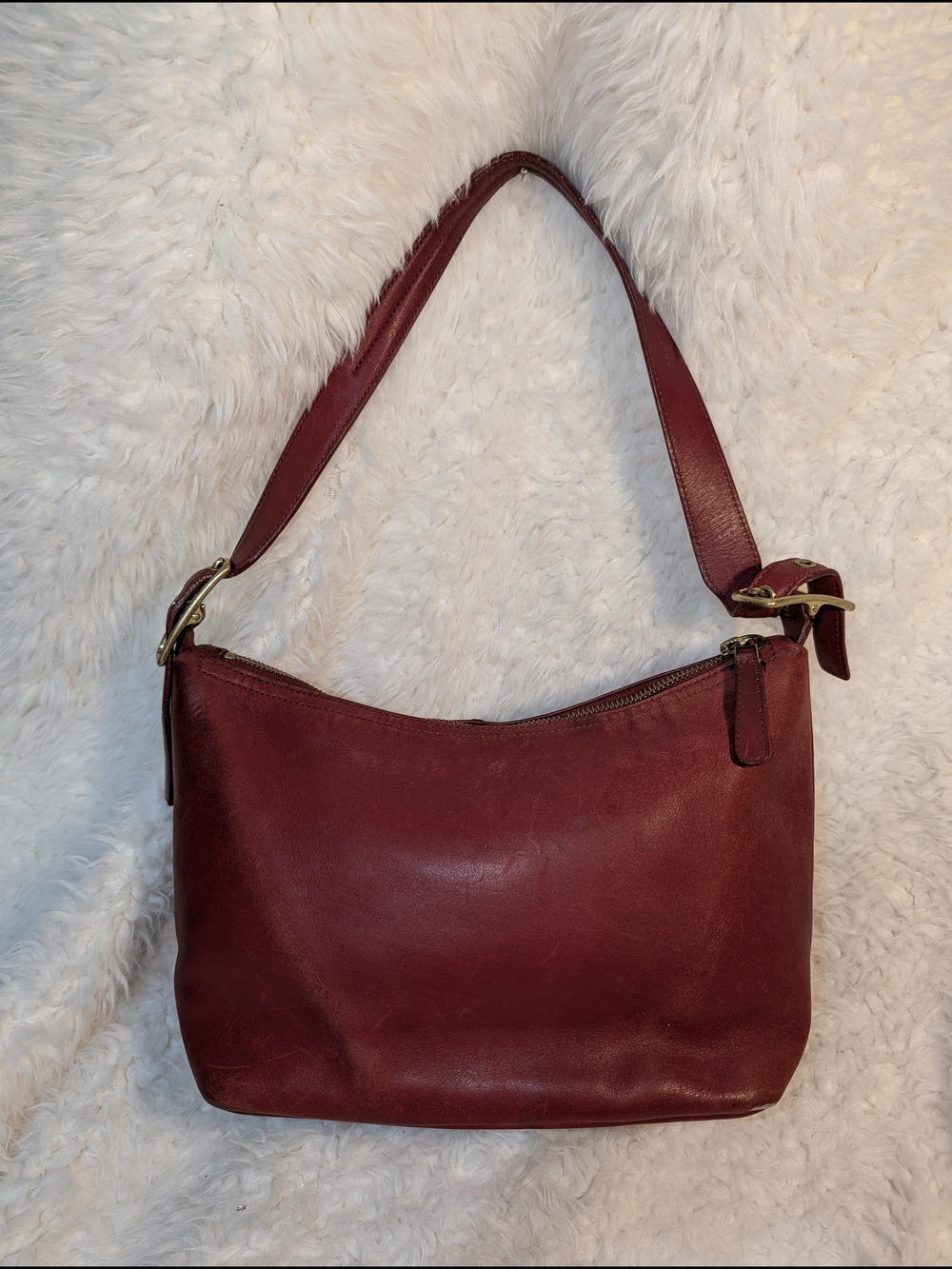 Coach Vintage Classic Red Leather Shoulder Bag